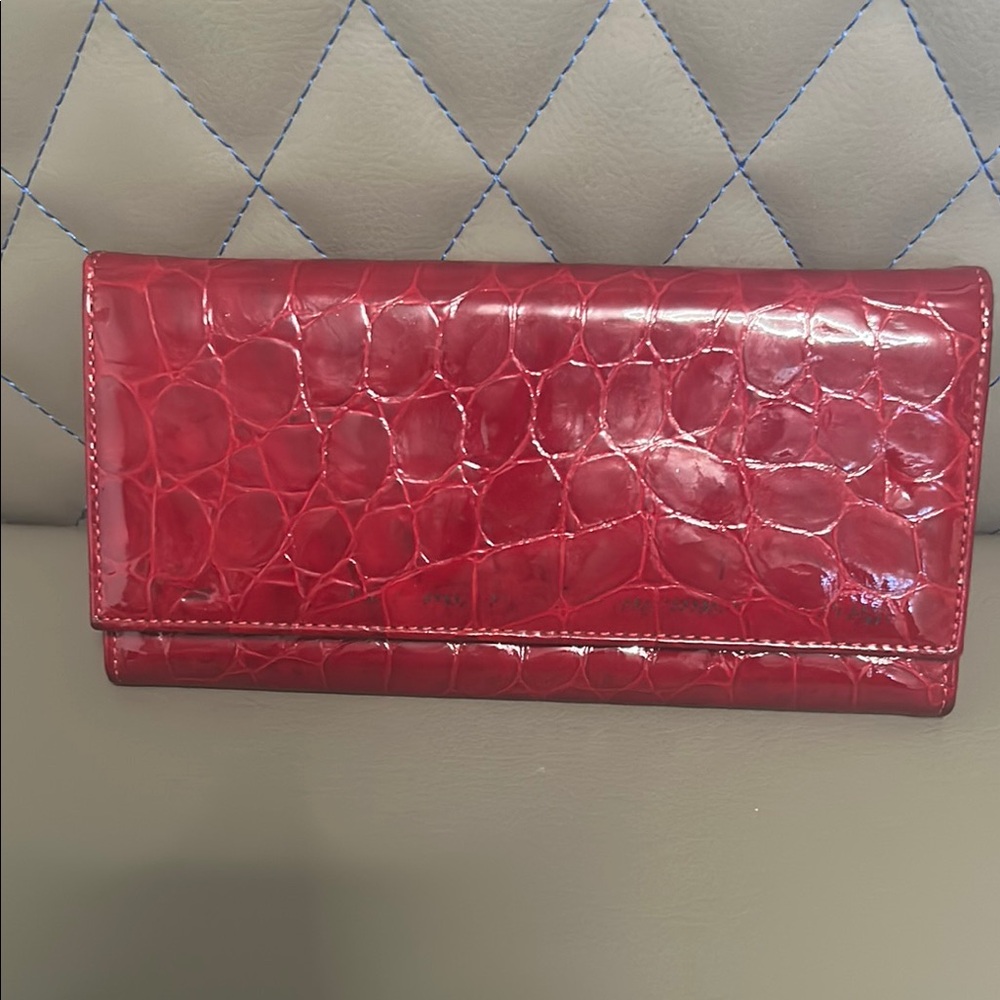 Stefano Peruzzi Red Crocodile Embossed Women's Wallet
